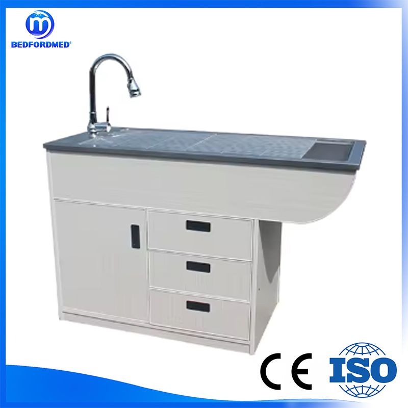Pet Store Animal Hospital Medical Wodden Frame Wet Disposal Table BDFC03/BDFC04